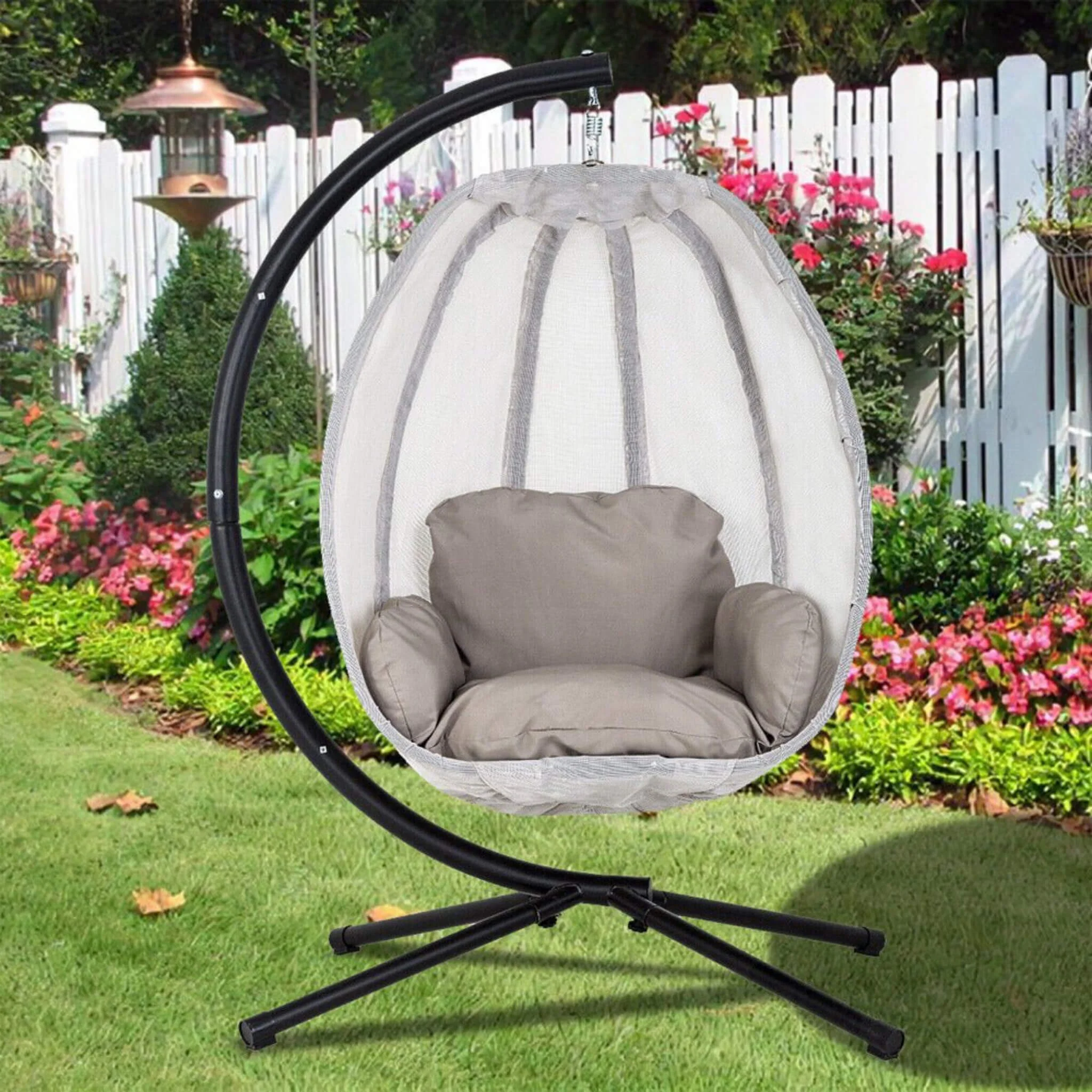 Alora Premium 70-Inch Outdoor Hammock Egg Swing Chair With Stand (SAK42317) - Image 3