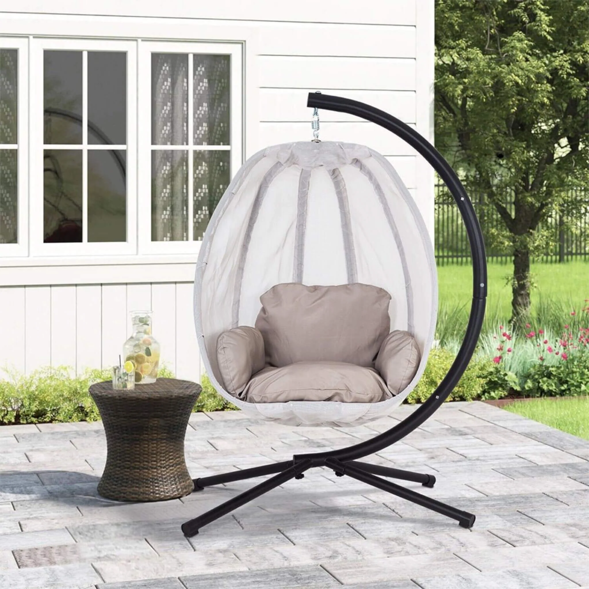 Alora Premium 70-Inch Outdoor Hammock Egg Swing Chair With Stand (SAK42317) - Image 9