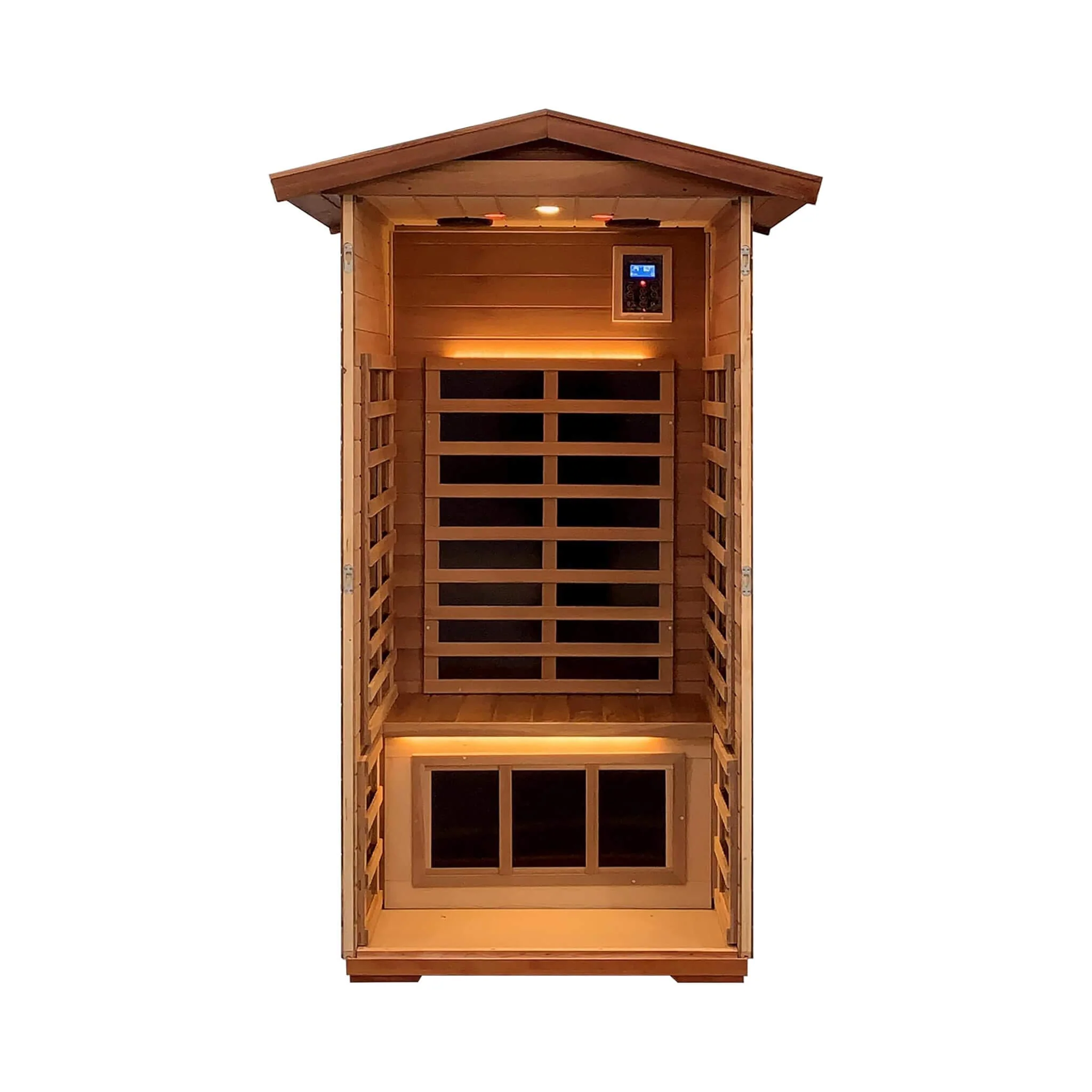 Thermora Xyra Premium 1-Person Outdoor Red Cedar Infrared Sauna With Low EMF, Chromotherapy And Bluetooth (SAK32783) - Image 3