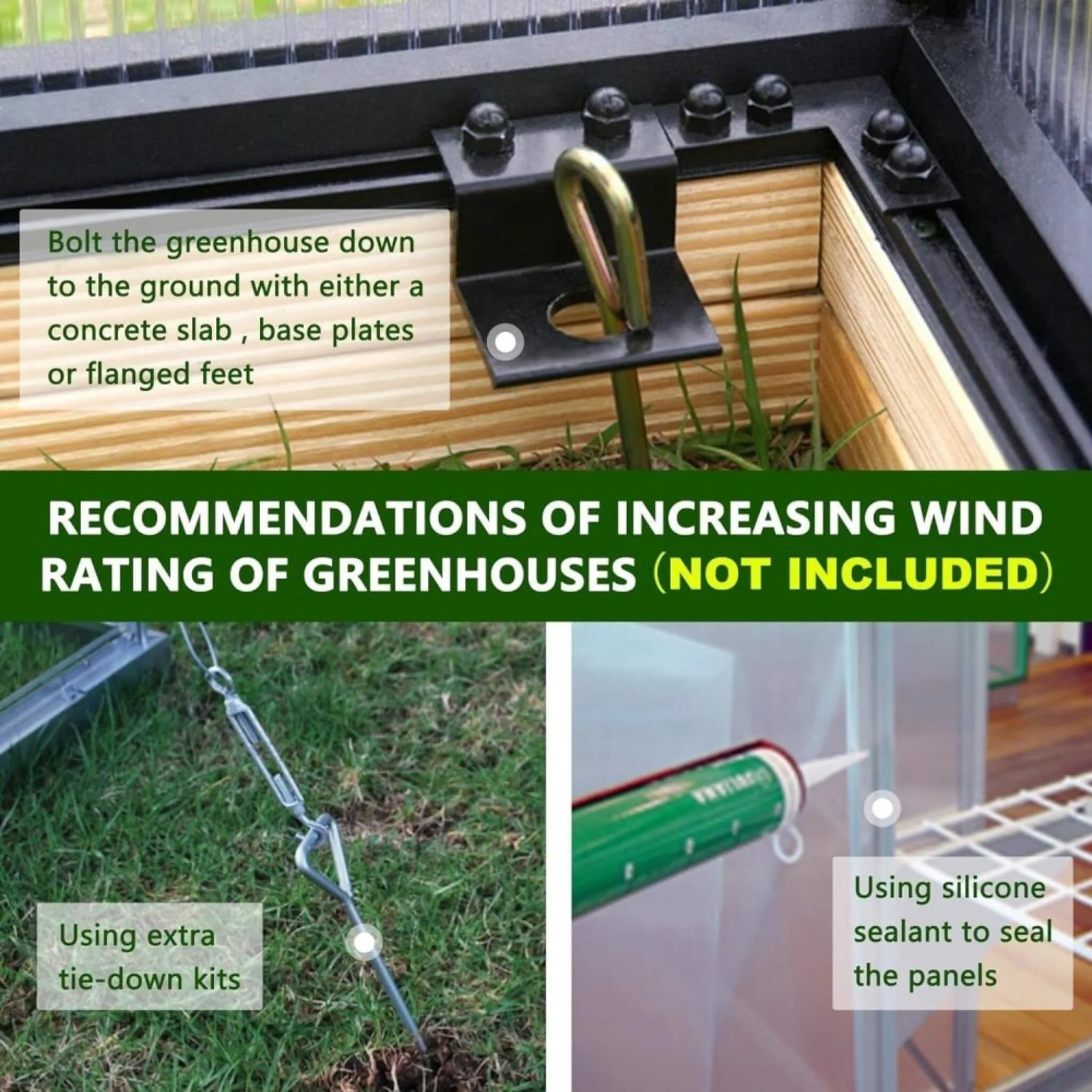 [06X12FT] Premium Polycarbonate Gray Walk-In Greenhouse Kit With Adjustable Vent And Lockable Door (SAK35264) - Image 3
