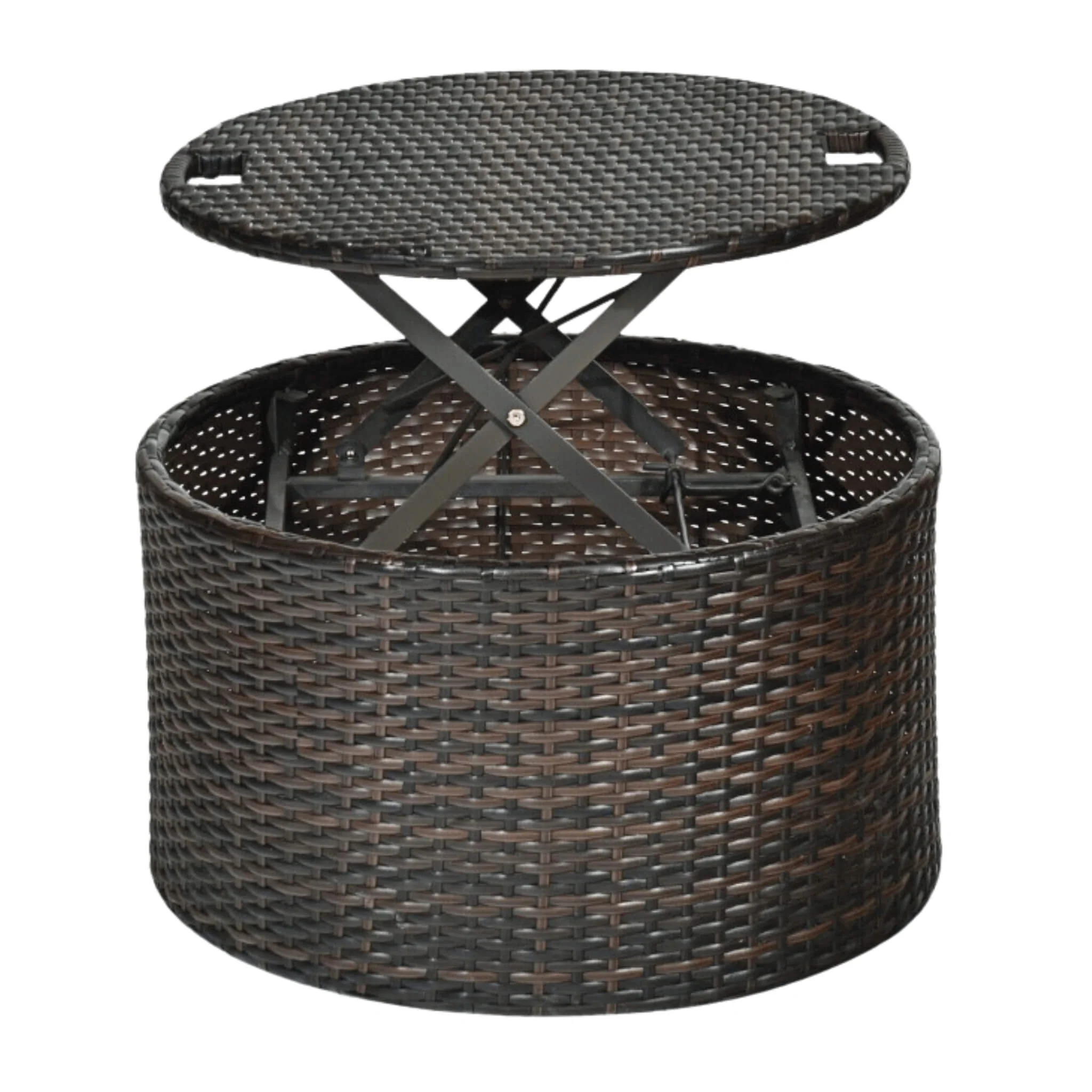 Alora Premium 76-Inch Round Outdoor Patio Rattan Daybed W/ Canopy & Table (SAK96418) - Image 6