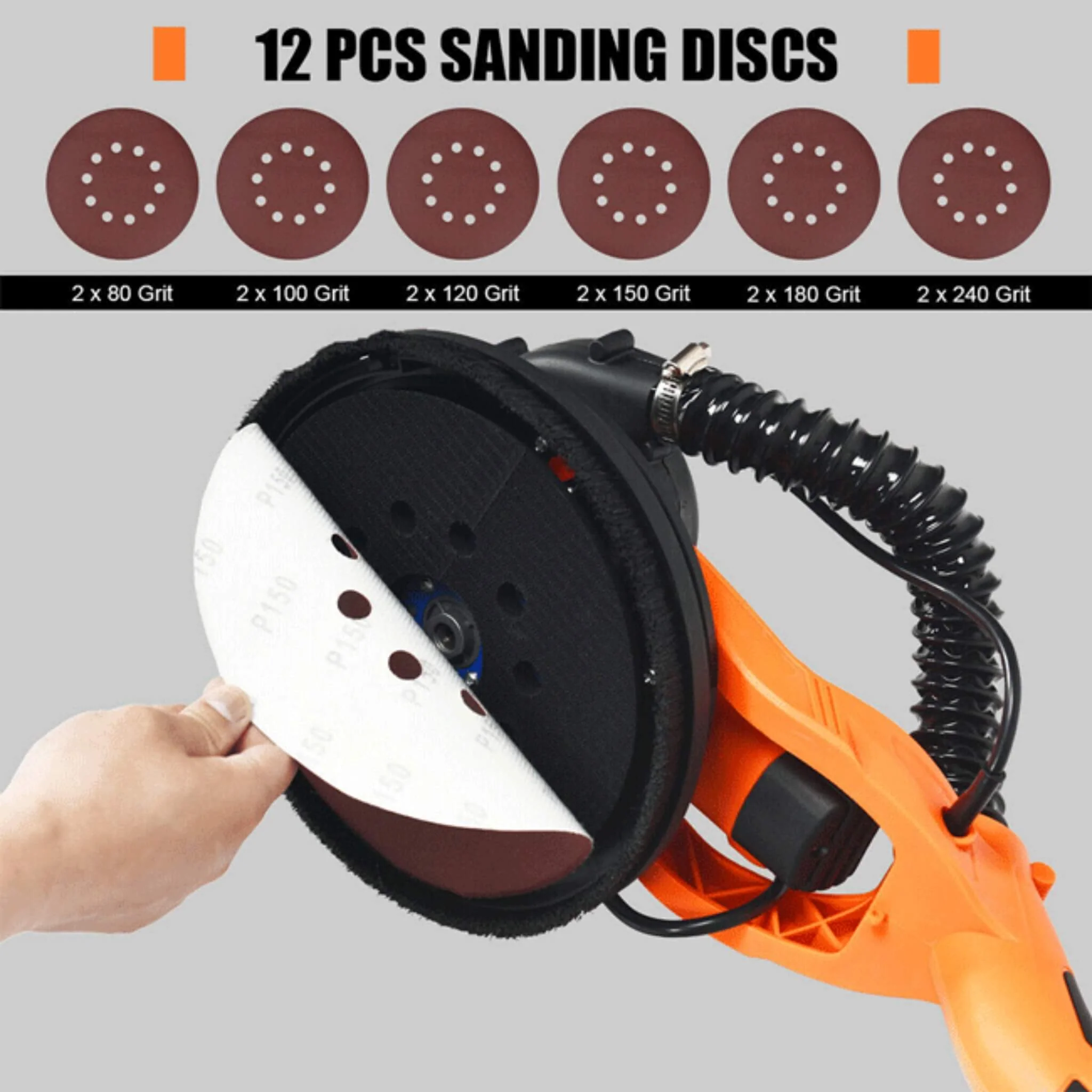 Professional Electric Drywall Ceiling Pole Sander W/ Vacuum, 750W (SAK97855) - Image 10