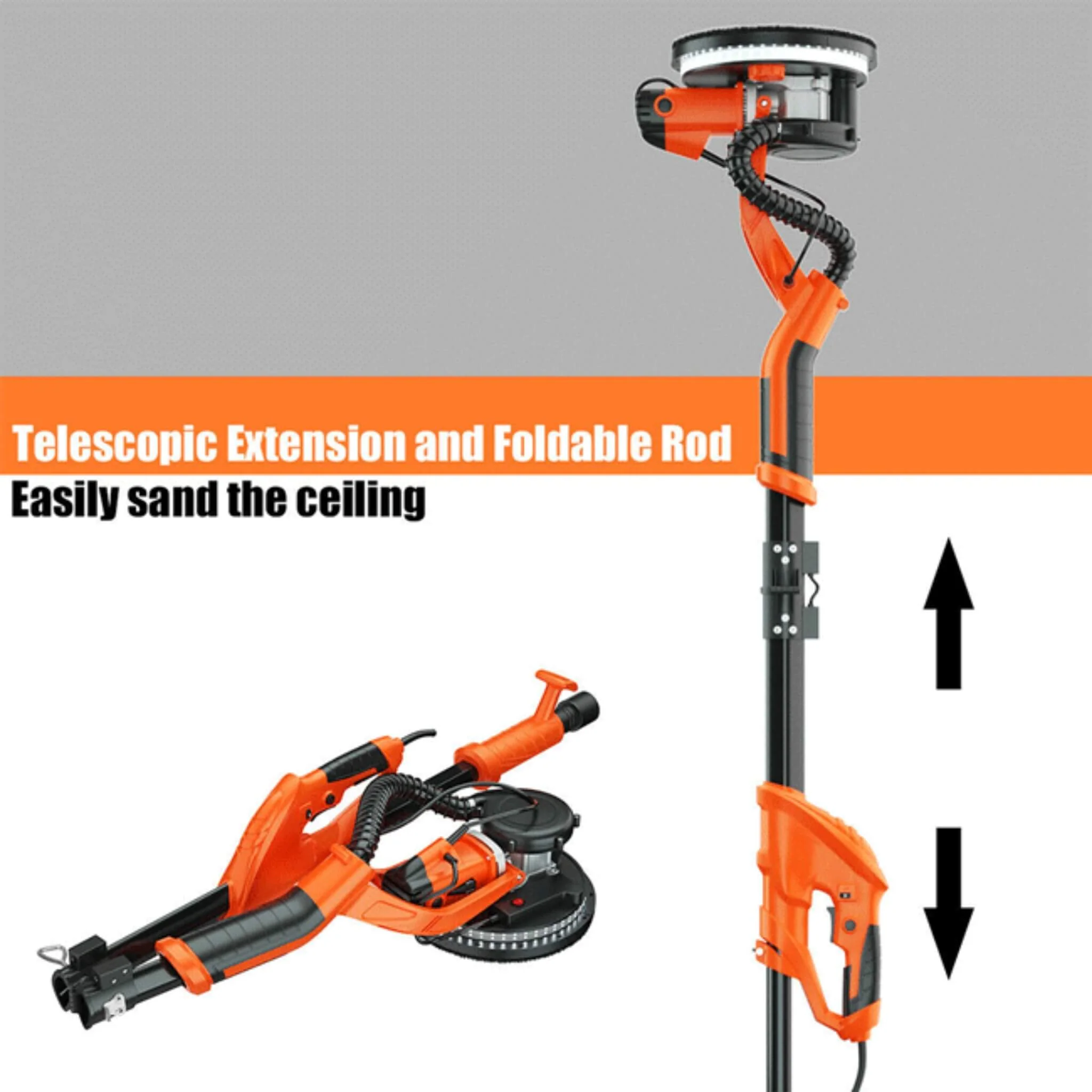 Professional Electric Drywall Ceiling Pole Sander W/ Vacuum, 750W (SAK97855) - Image 12
