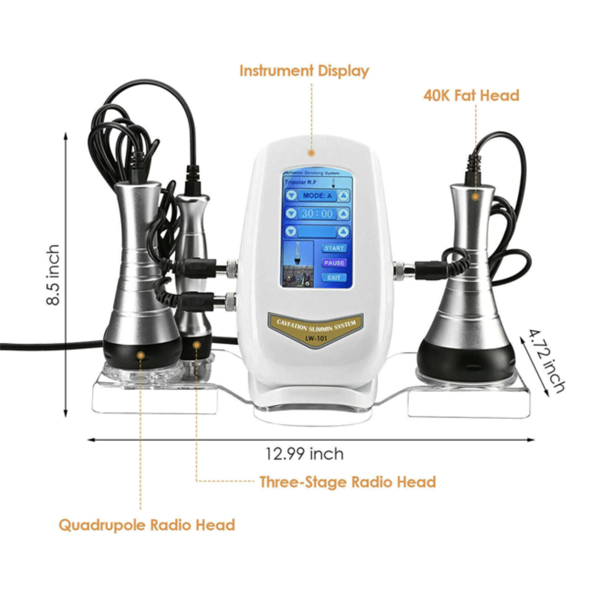 Professional Ultrasonic Cavitation RF Laser Lipo Machine -  Fat Reduction & Weight Loss (SAK95112) - Image 4