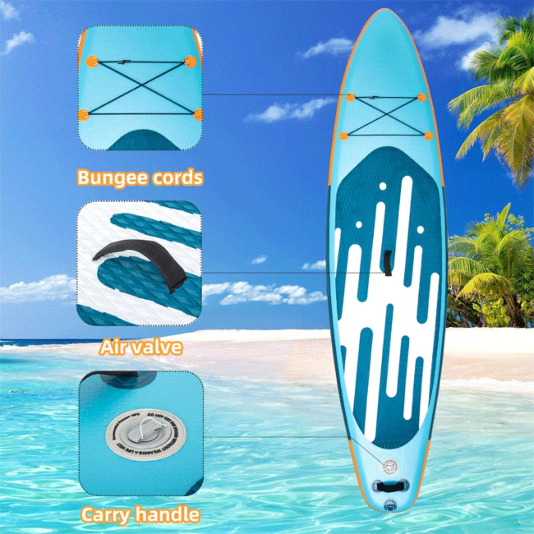 Puluomis 10.6FT Inflatable Stand Up Paddle Board W/ Kayak Seat (SAK36811) - Image 8