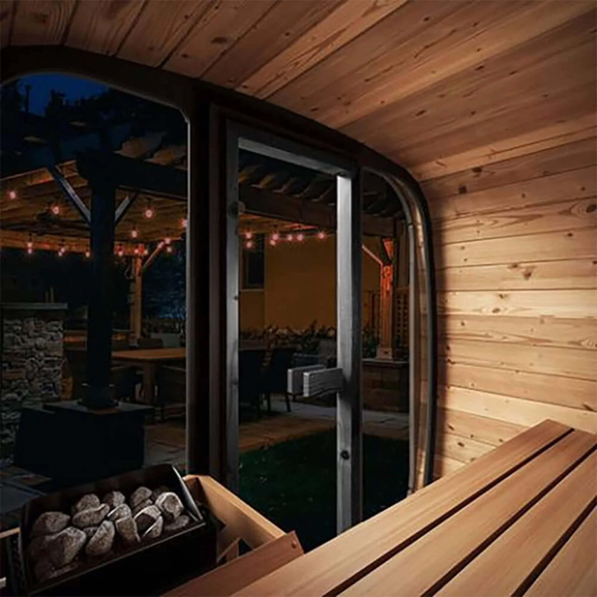 SaunaLife Model CL4G 3-Person Cube-Series Luxury Wooden Outdoor Home Sauna Kit [SL-MODELCL4G] (SAK92610) - Image 11