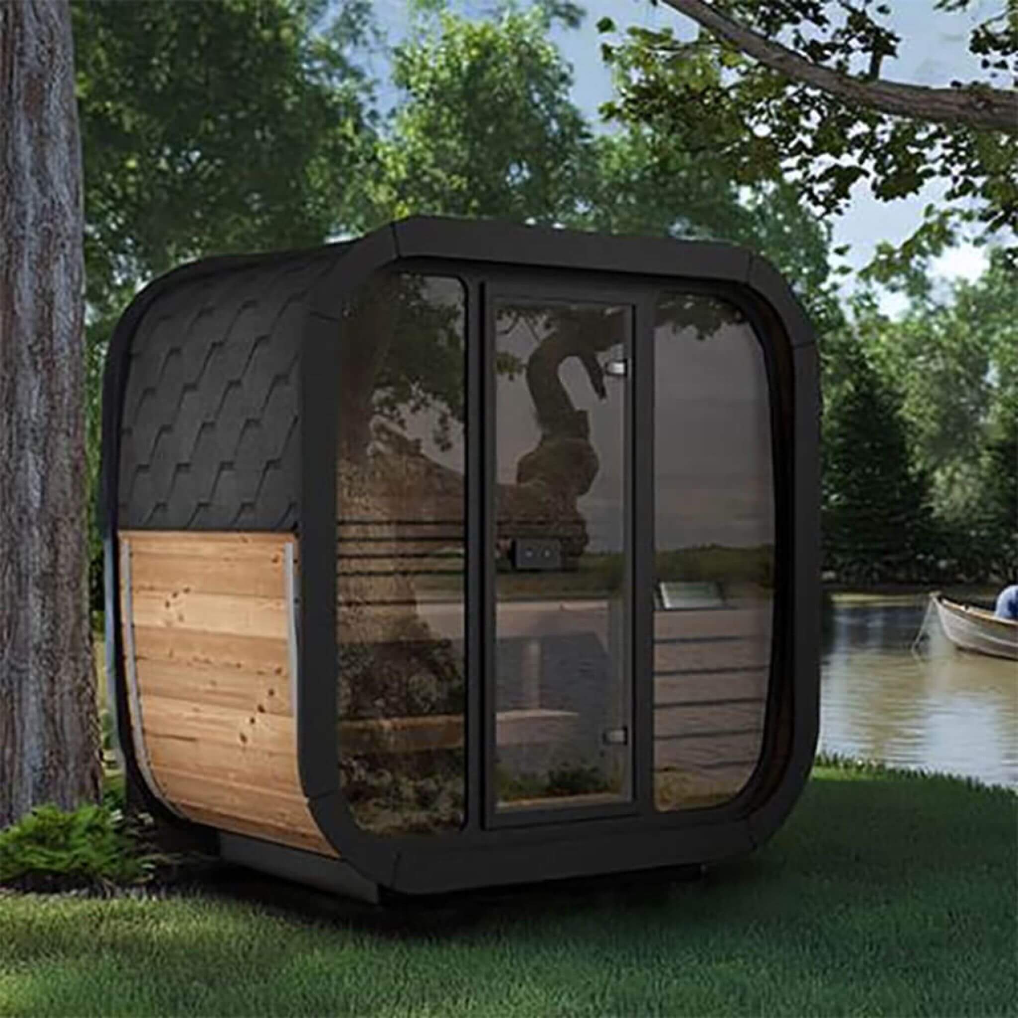 SaunaLife Model CL4G 3-Person Cube-Series Luxury Wooden Outdoor Home Sauna Kit [SL-MODELCL4G] (SAK92610) - Image 9