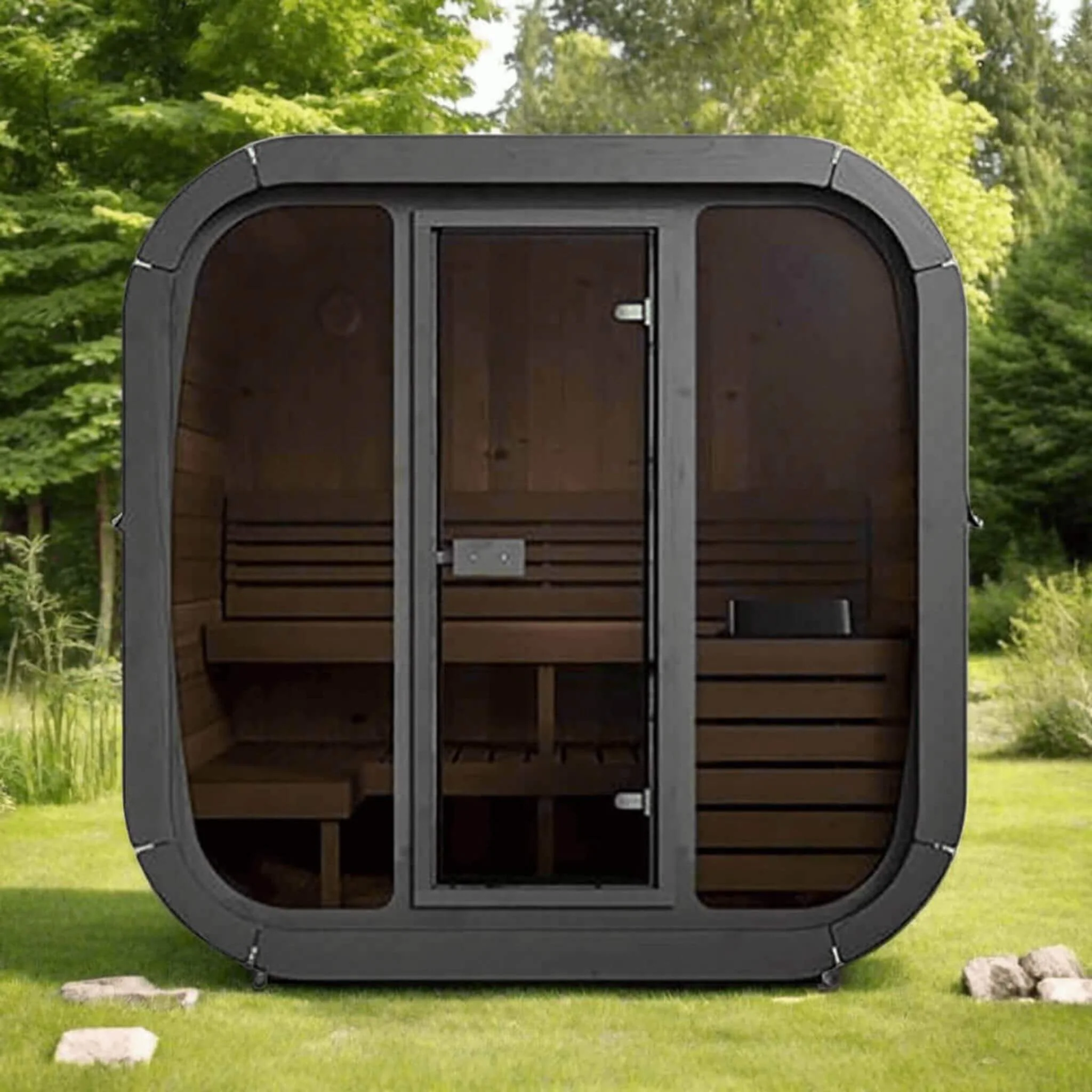 SaunaLife Model CL5G 4-Person Cube-Series Luxury Wooden Outdoor Home Sauna Kit [SL-MODELCL5G] (SAK91835) - Image 14
