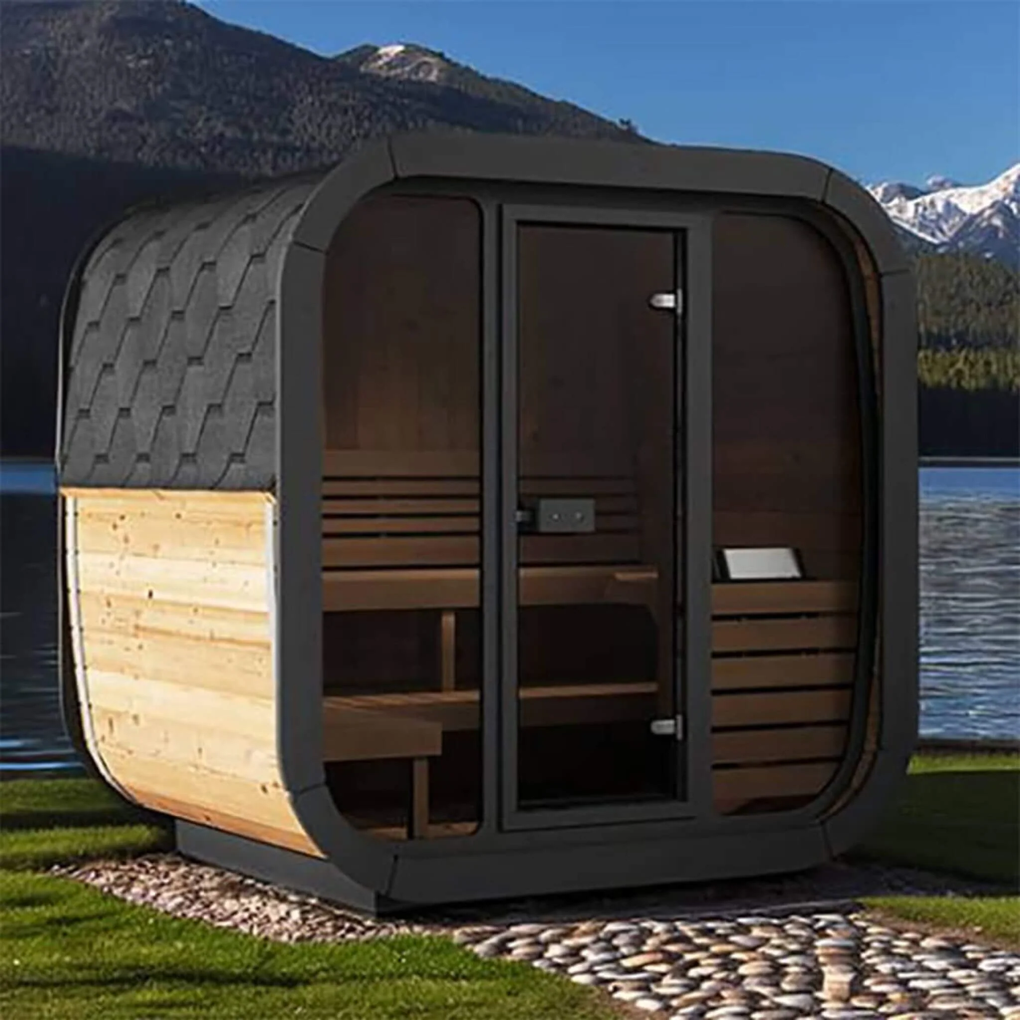 SaunaLife Model CL5G 4-Person Cube-Series Luxury Wooden Outdoor Home Sauna Kit [SL-MODELCL5G] (SAK91835) - Image 7