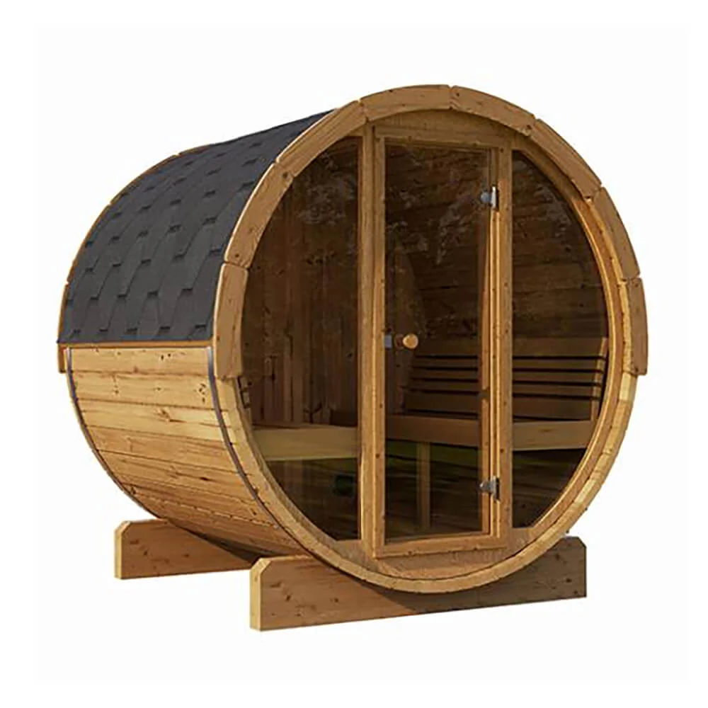 SaunaLife Model E7G Ergo Series 4-Person Outdoor Sauna Barrel With Glass Front [SL-MODELE7G] (SAK81934) - Image 11