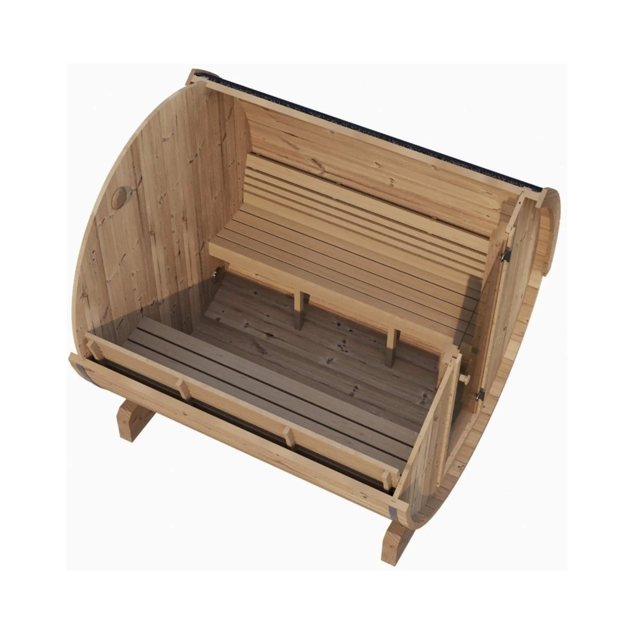 SaunaLife Model E8 Ergo Series 6-Person Outdoor Thermo-Spruce Sauna Barrel [SL-MODELE8] (SAK31809) - Image 6