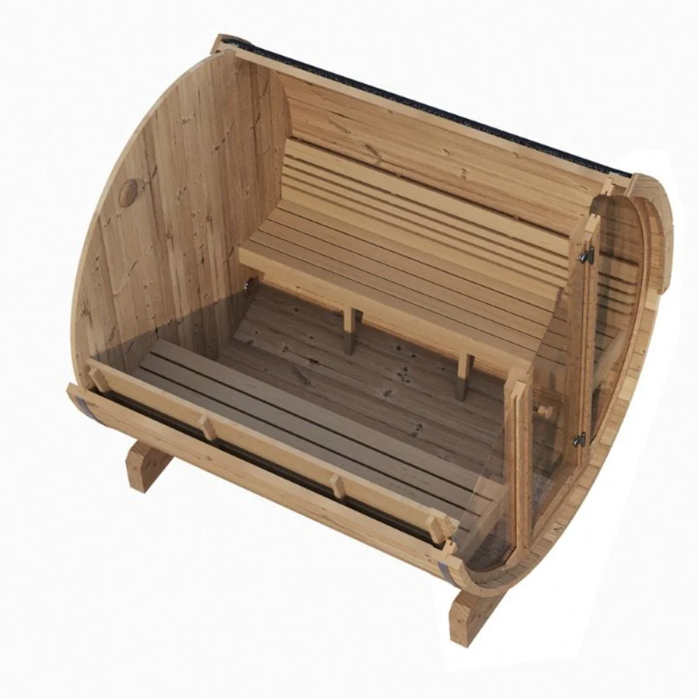 SaunaLife Model E8G Ergo Series 6-Person Outdoor Sauna Barrel With Tempered Glass Front [SL-MODELE8G] (SAK92814) - Image 3