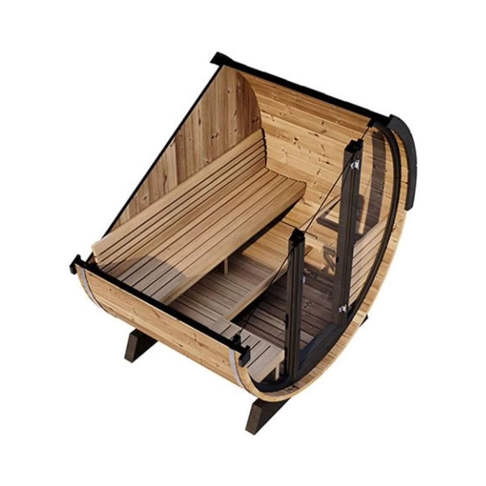 SaunaLife Model EE6G Ergo Series 4-Person Outdoor Sauna Barrel With Tempered Glass Front [SL-MODELEE6G] (SAK39412) - Image 7