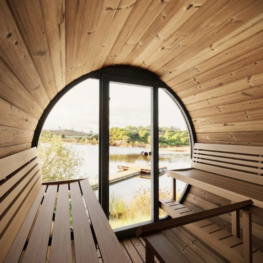 SaunaLife Model EE8G Ergo Series 6-Person Outdoor Sauna Barrel With Tempered Glass Front [SL-MODELEE8G] (SAK95812) - Image 13