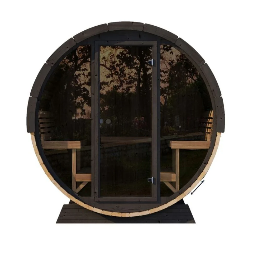 SaunaLife Model EE8G Ergo Series 6-Person Outdoor Sauna Barrel With Tempered Glass Front [SL-MODELEE8G] (SAK95812) - Image 14