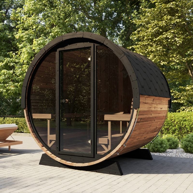 SaunaLife Model EE8G Ergo Series 6-Person Outdoor Sauna Barrel With Tempered Glass Front [SL-MODELEE8G] (SAK95812) - Image 9