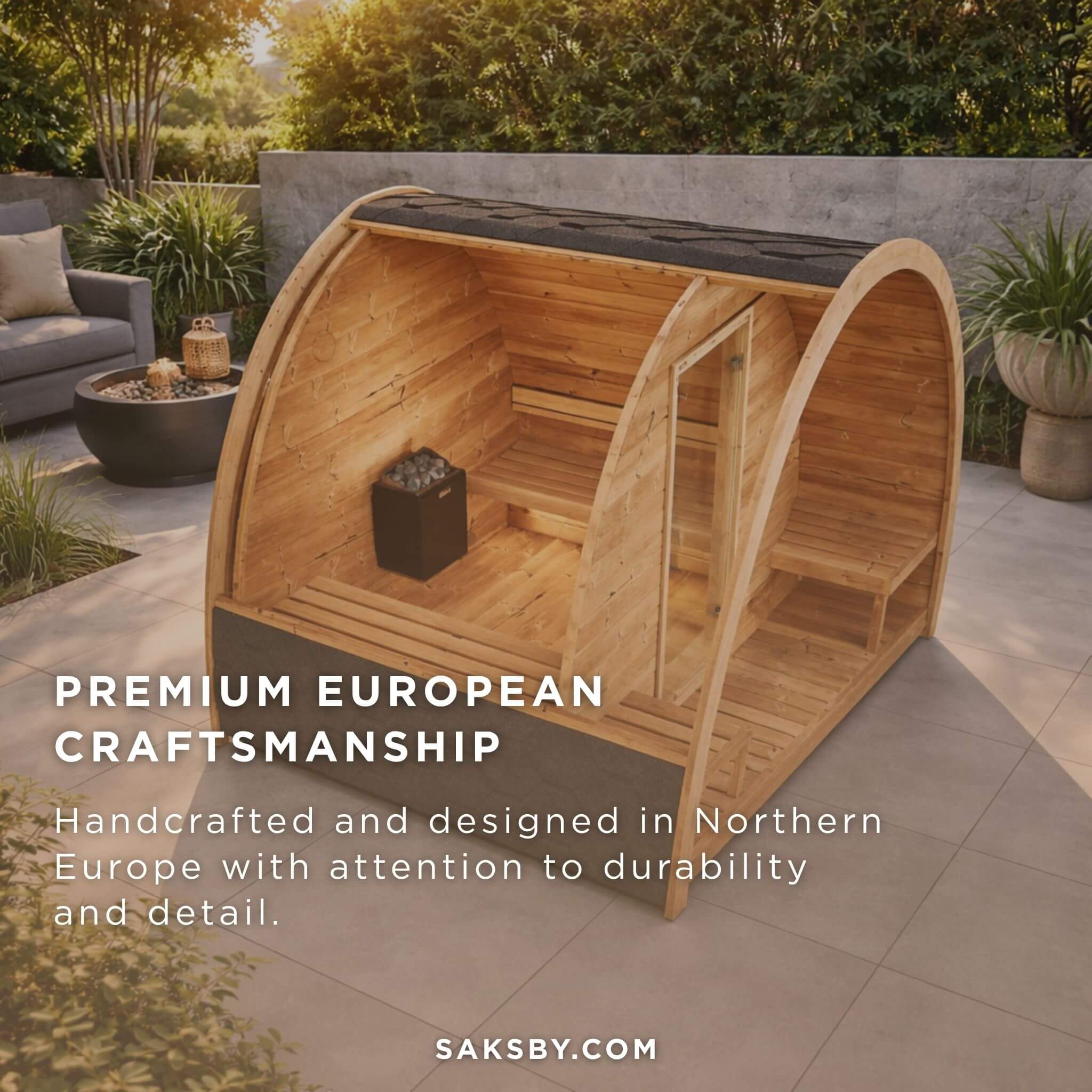 SaunaLife Model G3 Garden-Series Luxury Wooden Outdoor Home Sauna Kit [SL-MODELG3] (SAK94768) - Image 5