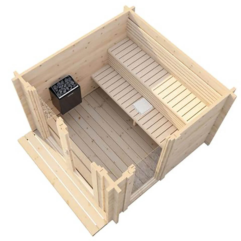 SaunaLife Model G4 6-Person Garden-Series Luxury Wooden Outdoor Home Sauna Kit [SL-MODELG4] (SAK92514) - Image 4