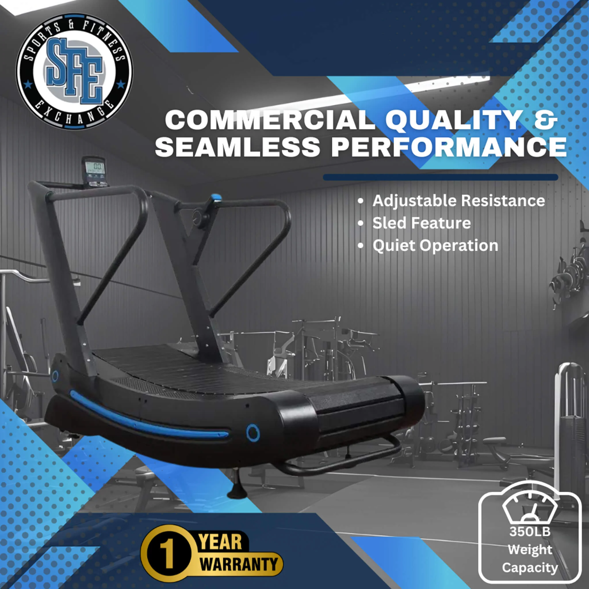 SFE Air Runner Pro Commercial Curved Self-Generating Power Treadmill [TZ-3000] (SAK97215) - Image 5