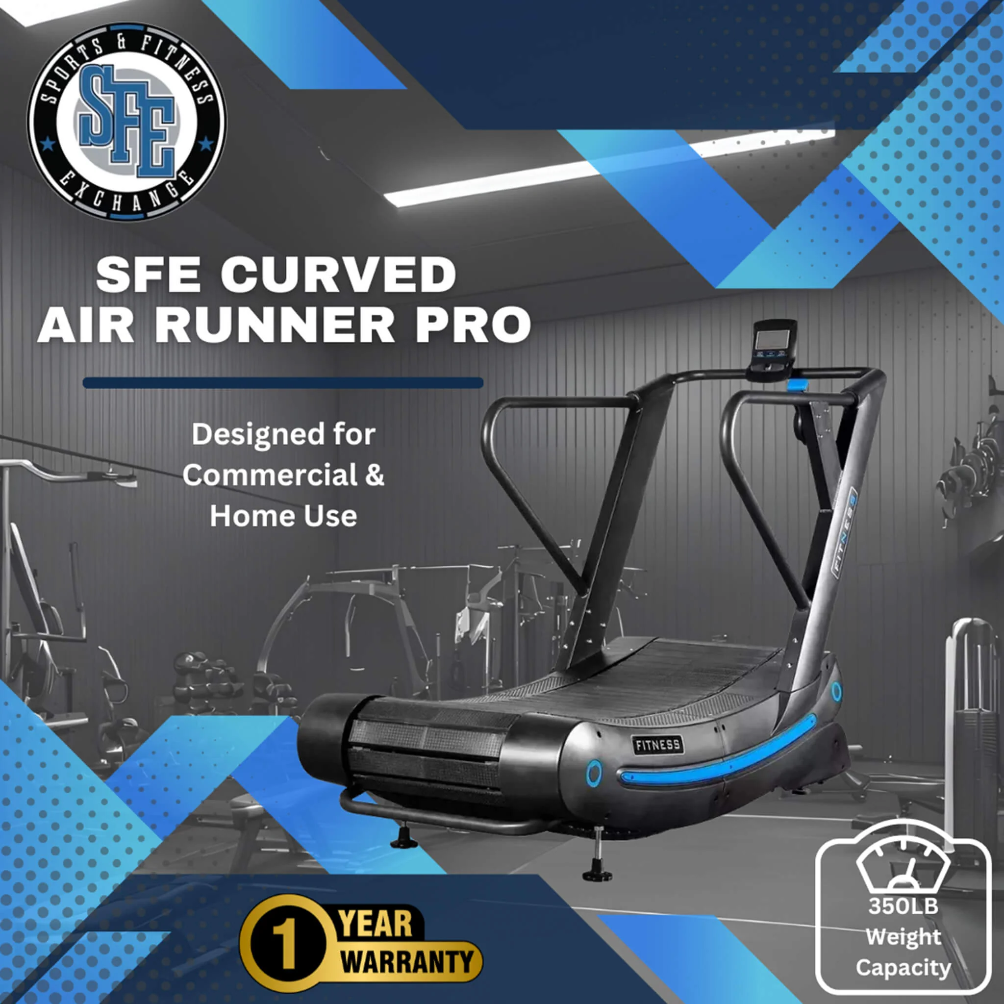 SFE Air Runner Pro Commercial Curved Self-Generating Power Treadmill [TZ-3000] (SAK97215) - Image 7