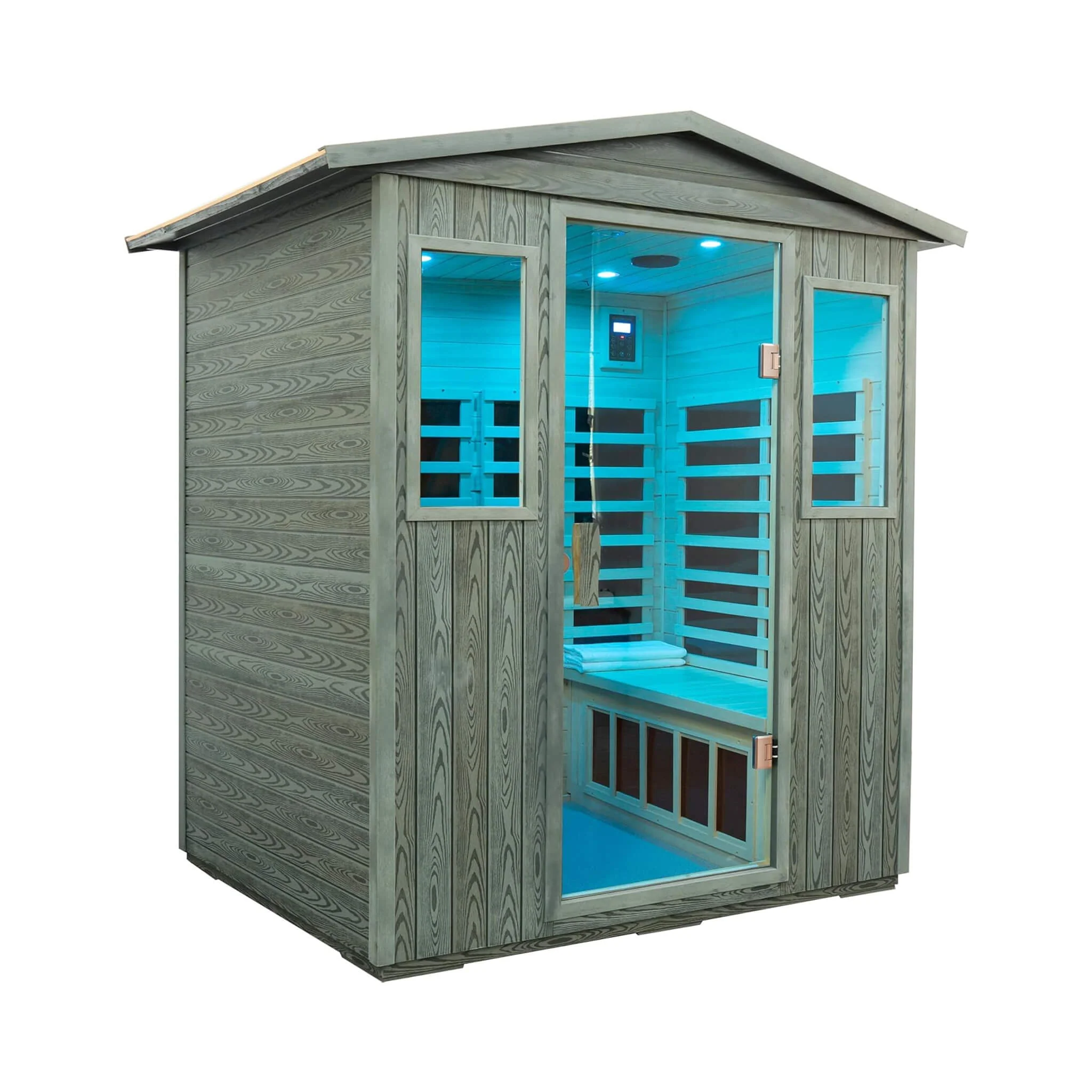 Thermora Eterna 4-Person Full-Spectrum Low EMF Carbonized Composite Infrared Sauna Room With Bluetooth Speakers (SAK70182) - Image 3